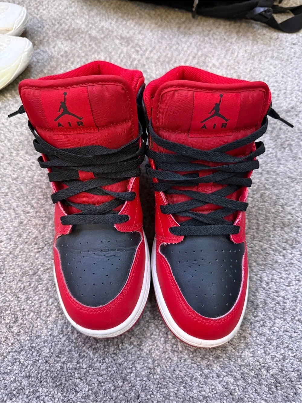 Nike Kids' High-Top Sneakers in Red and Black